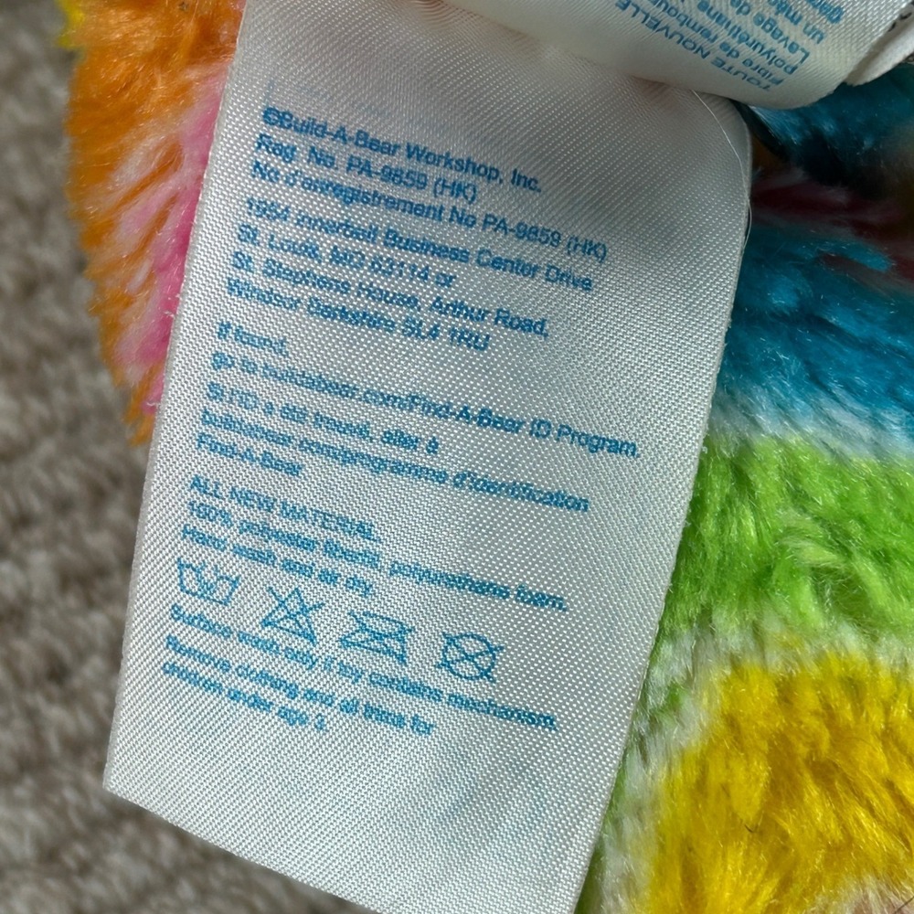 Build-A-Bear‎ Rainbow Chevron Bunny Plush Kids Retired VTG 2014 - Picture 8 of 12